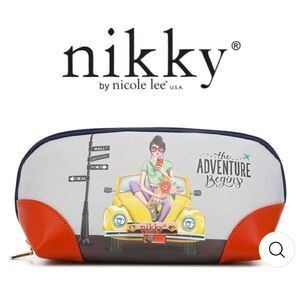 Nikky Pop Generation Fun Begins XL Vegan Travel Makeup Case NWT